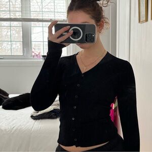 Black Button-up Cardigan